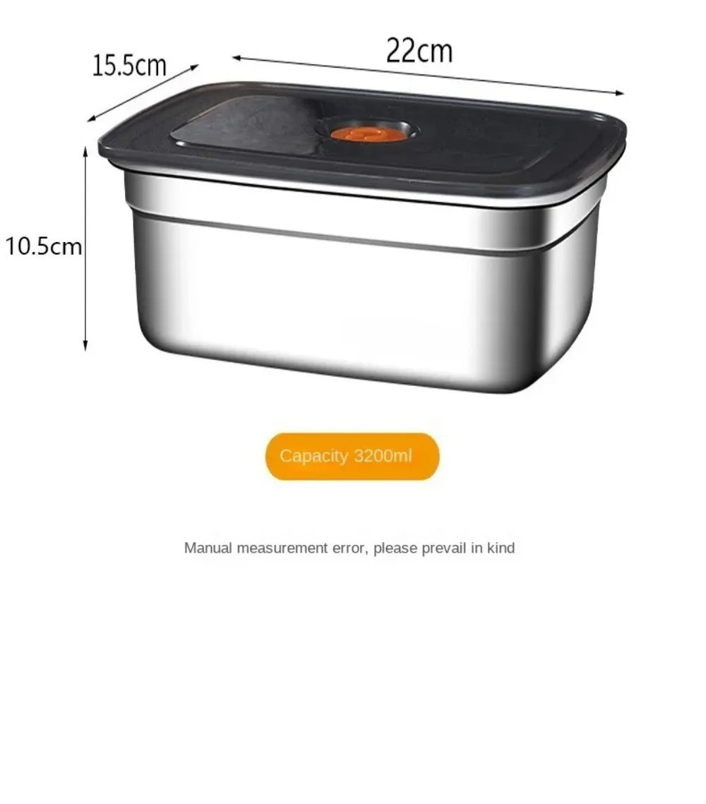Stainless Steel Camping Lunch Box Sealed Leak-proof Bento Box Microwave Suitable Large Capacity Refrigerator Freezer Storage Box