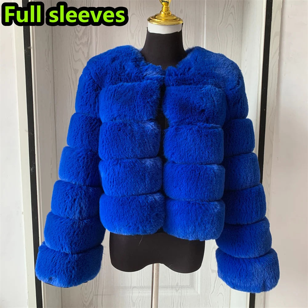 Damenmode Kunstpelzmantel superheiß Herbst Winter Damen kurze Kunstfuchsjacke flauschig hohe Qualität 7XL Damen Pelzmäntel