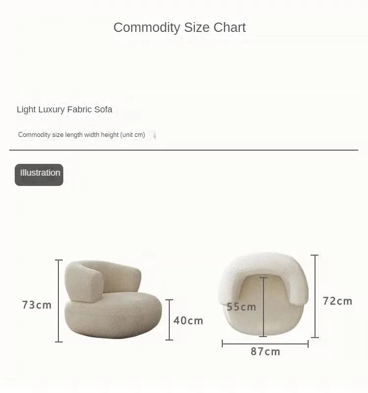 Small unit living room balcony leisure small sofa lamb wool single sofa ins style lazy sofa chair