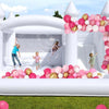 White Bounce House for Kids and Adults, Slide and Ball Pit, Outdoor PVC Jumper, Bouncy Castle, 15x15ft,With Aie Blower