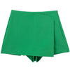 Willshela Women Fashion Solid Asymmetrical Side Zipper Skirts Shorts Vintage High Waist Female Chic Lady Shorts