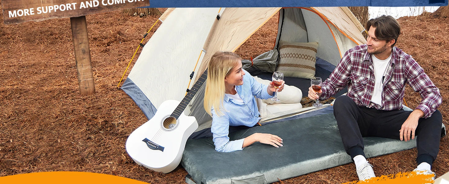 WESTTUNE Memory Foam Mattress CertiPUR-US Portable Roll Up Cot Bed for Home Camping Sleeping Pad Car Mat with Travel Bag