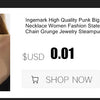 Ingemark Exaggerated Chunky Heavy Metal Twisted Torques Choker Necklace for Women Spiral Big Chain Grunge Jewelry Steampunk Men