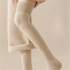 New Women Black White Knee High Lolita Socks Lady Female Over Knee Cute Long Sock Solid Color Stockings For Women