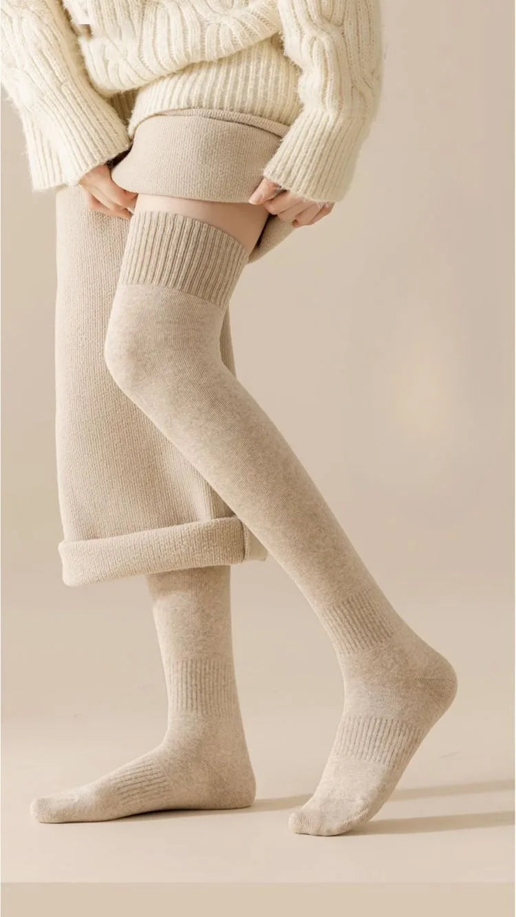 New Women Black White Knee High Lolita Socks Lady Female Over Knee Cute Long Sock Solid Color Stockings For Women