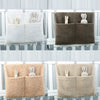 New Thick Plush Baby Crib Hanging Storage Bag Portable Double Pockets Newborn Cot Toy Organizer Bag Bed Headboard Storage Pouch
