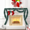 Christmas Tinsel Ribbons Garland Green Cane Wreath Xmas Tree Hanging Pendent Ornaments Wedding Party Supplies Home Decor