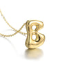 Greatera Gold Color Chunky Balloon Bubble Initial Letter Pendant Choker Necklaces for Women Custom Personalized Jewelry