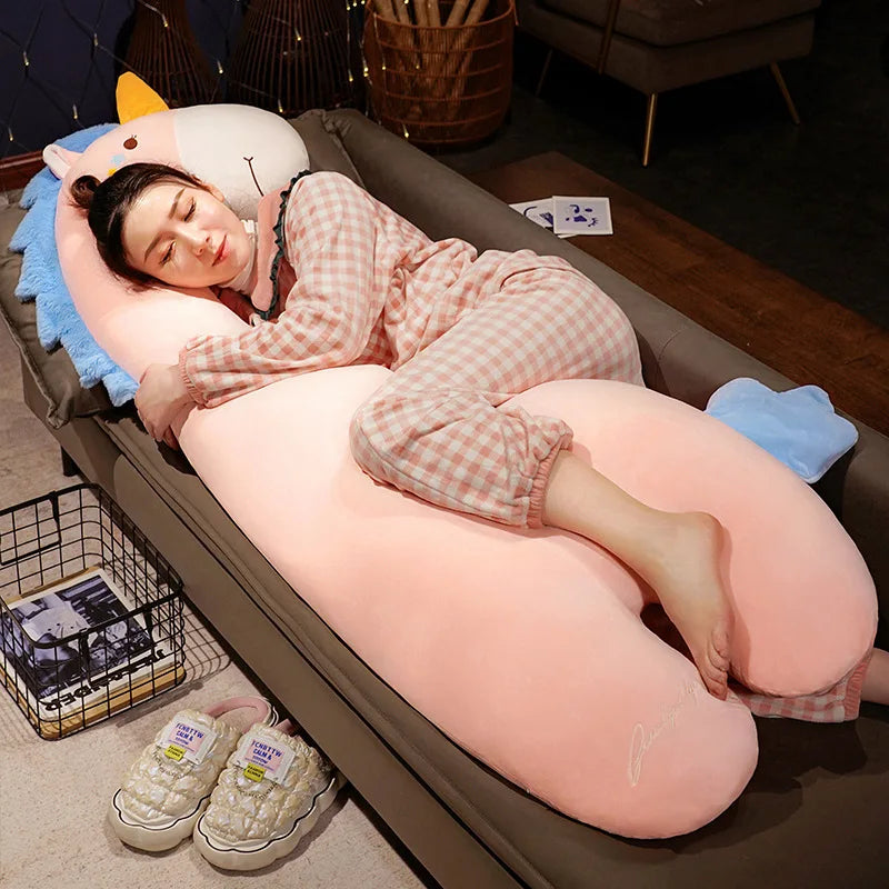 Big Stuffed Animal Plush Giraffe Pillow Cute Large Long Crocodile Toy Kawaii Dinosaur Baby Bed Surround Washable Decor Cushion