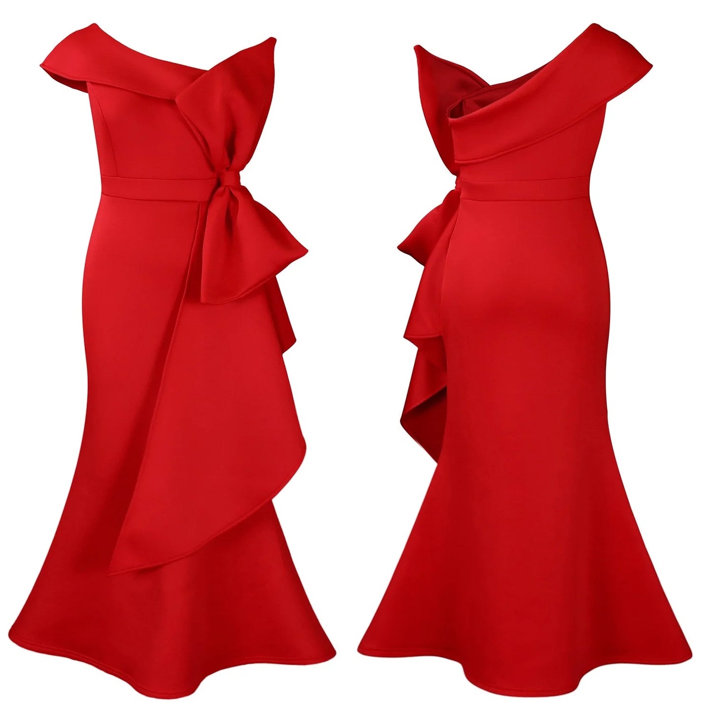 Elegant Dresses for Women One Shoulder Sleeveless Ruffles Mermaid Floor Length Luxury Birthday Party Dinner Vestidos Mujer Dress