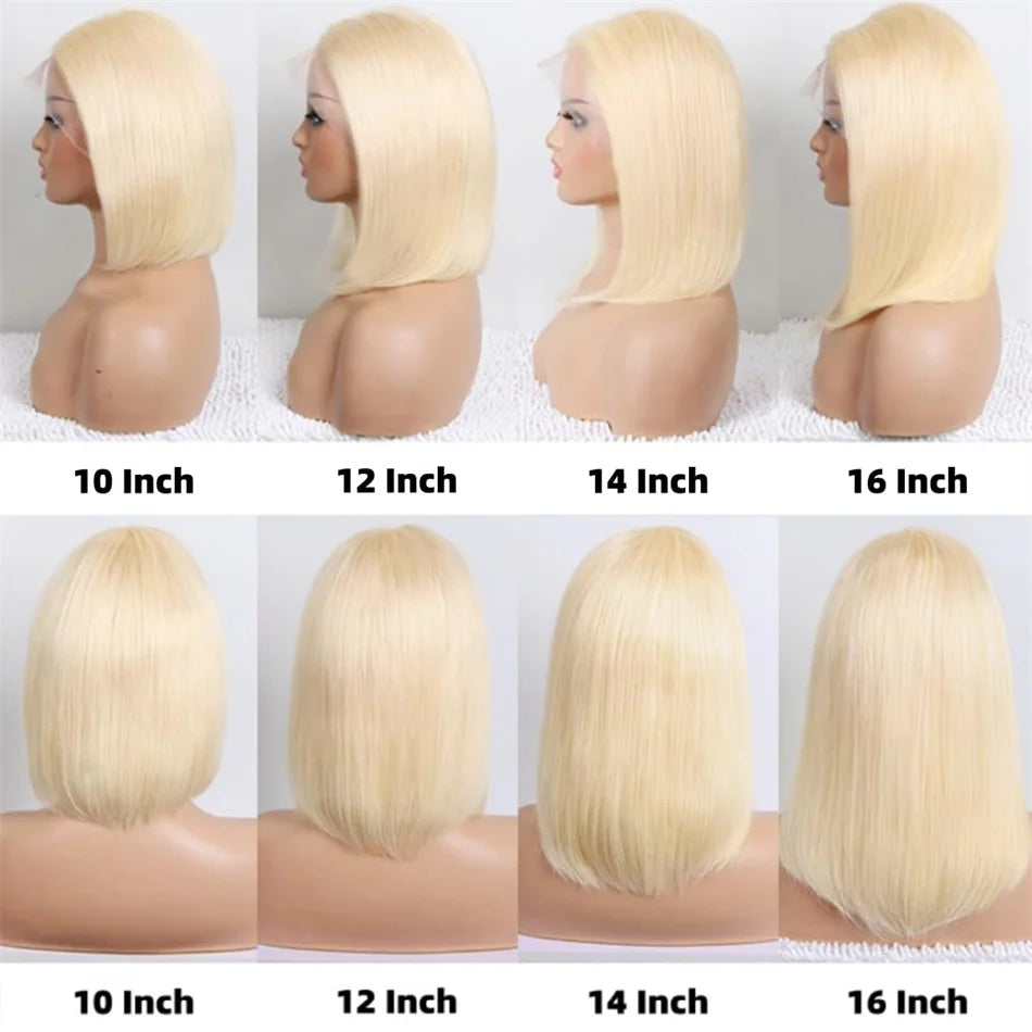 210% Density Vietname Super Double Drawn Bone Straight 13x4 Frontal Bob Wig with 100% Human Hair 613 Honey blond For Black Women