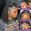 13X4 Brazilian Kinky Curly BoB Lace Frontal Wigs For Women Glueless 180 Density Preplucked 100% Human Hair Wig Deep Curls Wig