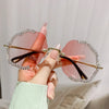 2024 New Metal Frame Flower Designer Women Trendy Fashion Cutting Lens Ladies Street Photography Woman's Shades Sunglasses