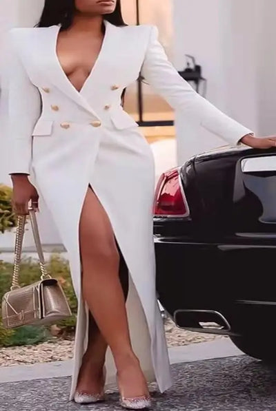 Elegant African Dresses for Women Spring Fashion Long Sleeve V-neck Office Lady Party Evening Maxi Dress Gowns Africa Clothing