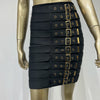 Women Celebrity Sexy Cut Out Mental Black White Mini Bodycon Bandage Skirt Set 2023 Elegant Evening Birthday Club Party Outfits