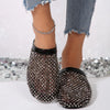 Women Slippers Summer 2025 New Luxury Brand Slippers Lightweight Round Head Shoes Water Diamond Large Flat Sandals Slides Women