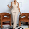 C8604 Foreign Trade Women's Fashionable Sexy Chain Collar Wide Leg African Jumpsuit Casual Style Long Dress For Ladies