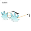 Novel Rimless Maple Leaf Shape Metal Sunglasses for Women Party Decorative Sun Glasses Men Unique Street Catwalk Prom Eyewear