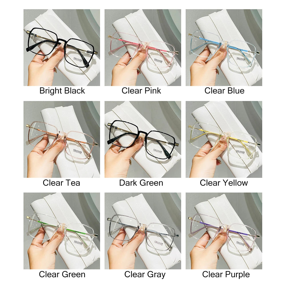 Retro Square Anti-Blue Light Glasses for Women Stylish Clear Frame Anti Radiation Glasses Transparent gafas de sol
