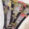Yimunancy Floral Embroidery Lingerie Set Women Sheer 2-Piece Boho Bra + Panty Underwear Set Intimates