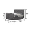 Maya Modern Style Crystal Tufted King 4PC Bed room set Made with wood in Gray ,Main Color: Gray