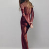 Articat Elegant Mesh Patchwork Long Sleeve Bodycon Party Club Evening Dress Sexy Double Layer Perspective Vestido Autum Clothing