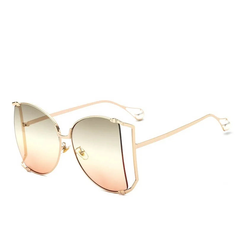 Fashion Model Ocean Yellow Square Sunglasses Women Luxury Brand Oversized Shades Pearl Chic Sun Glasses For Female Men Oculos