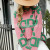 Knitted Sweaters Women 2023 Spring/Autumn Round neck Letter  Embroidery Pullovers Top Temperament casual warm Tee contrast color