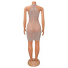 Sexy Party Dress for Women Mesh Sheer See Through Party Club Night Mini Bodycon Dress Luxury Rhinestone Sparkly Birthday Dress