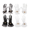 Girl Lolita Mesh Bow Flower Lace Gloves Black White Lace Gloves lolita Lace Sleeves Cosplay Jewelry