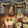 Silver Glitter Christmas Flowers Silver Xmas Tree Artifical Flower Ornaments Merry Christmas Decoration For Home Party New Year