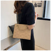 Ladies Fashion Large Capacity Chain Bag Retro Square Tote Bag Diamond Texture Shoulder Crossbody Daily Hundred Underarm Handbag