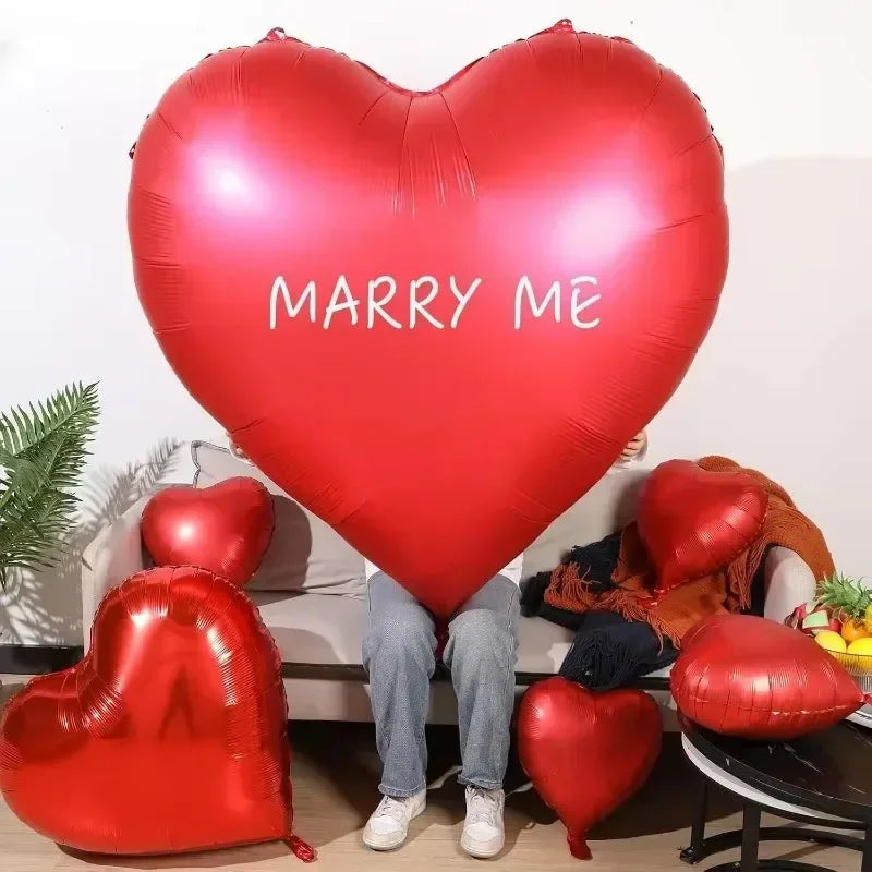 3/1PC 63Inch Extra Large Love Balloons Aluminum Film Red Heart Shaped Balloons Birthday Valentine's Day Wedding Party Decoration