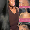 40 46 Inch 200 Density Frontal Wig For Black Women Brazilian Wigs Human Hair 5x5 Bone Straight HD Transparent Lace Front Wigs