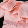 Church Dresses for Women Elegant Ruffles Long Flare Sleeves Sequined Party Bodycon Peplum Classy Occasion African Wedding Guest