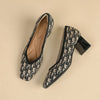 DIMANYU Women Dress Shoes Square Toe 2025 New Knitted High Heel Pumps Women's Fashion Shoes Large Size Women's Spring Shoes