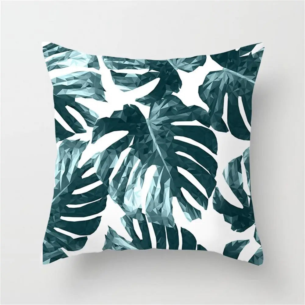45cm Cushion Case Removable Polyester Green Plant Print Pillowcase Tropical Leaf Cactus Monstera Throw Cushion Cover Home Decor