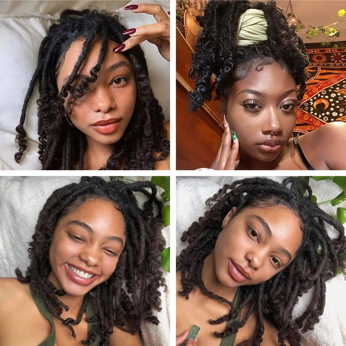 0.6cm 4-8Inch Regular Loc Extension Human Hair 50 Strands Full Handmade 100% Human Hair Dreadlock Extensions for Men Women