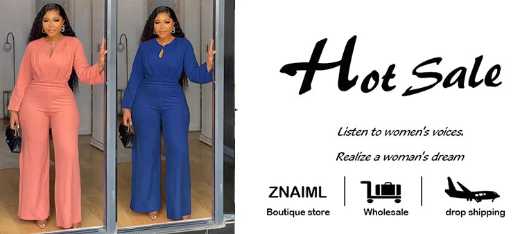 Znaiml Women O Neck Long Sleeve Straight Wide Leg Pants Rompers Office Lady Jumpsuits Pink Loose One Piece Overalls Streetwear