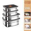 Stainless Steel Camping Lunch Box Sealed Leak-proof Bento Box Microwave Suitable Large Capacity Refrigerator Freezer Storage Box
