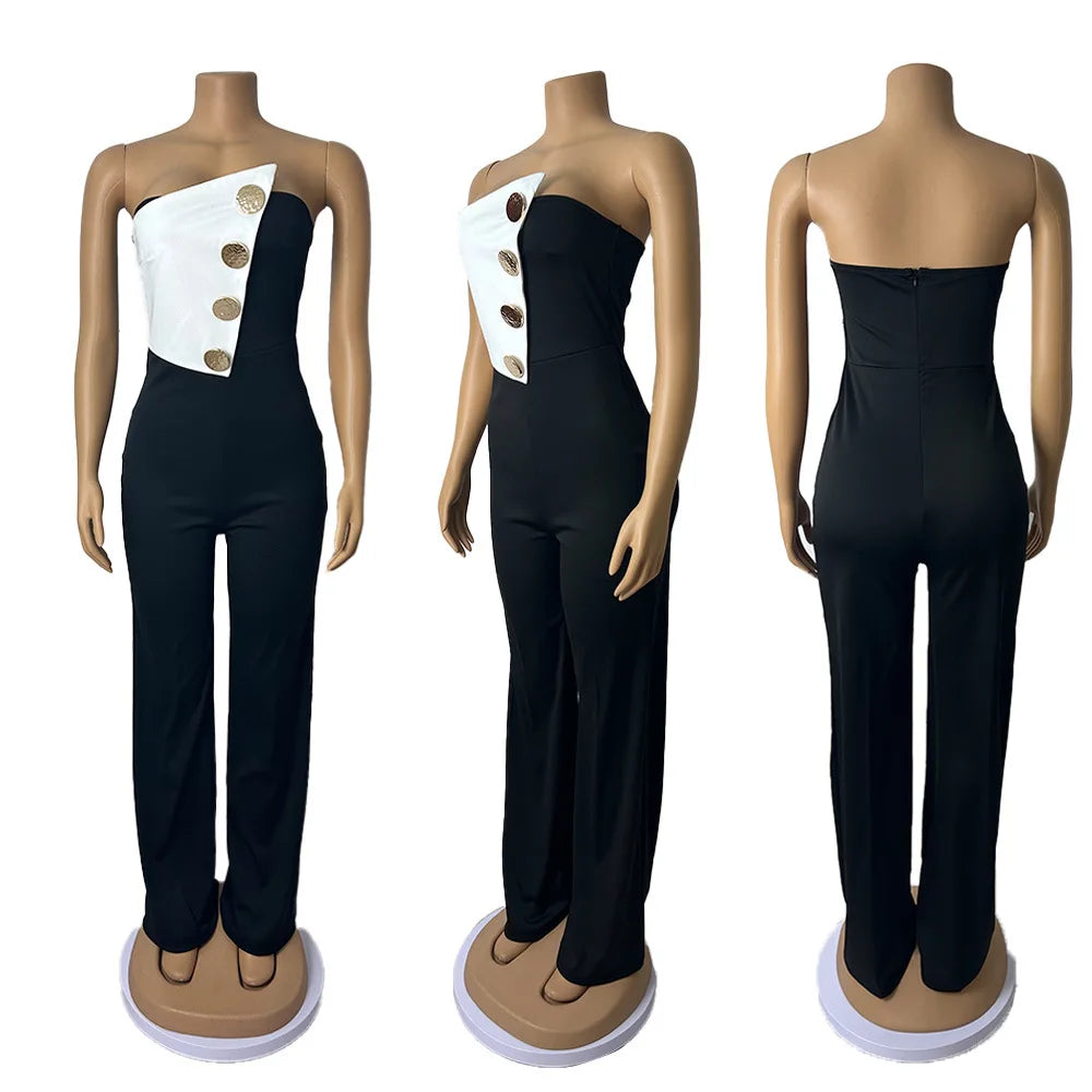 Elegant Jumpsuits for Women 2025 Spring Summer Sexy Spicy Girl Party Button Overalls Streetwear Women's Jumpsuit Pants Fashion