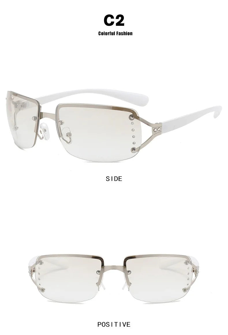 New Frameless Decorative Diamond Sunglasses Women's Design Brand Luxury Sun Glasses Outdoor Leisure Eyewear UV400 Gafas De Sol