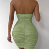Sexy Deep V Evening Party Sleeveless Backlss Dress 2024 Summer Short White Halter  Dresses Women Tight Club Mini Dress Clubwear