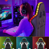 RGB Gaming Chair LED Lights Ergonomic Computer Chair Reclining PU Leather High Back Video Game Chair Adjustable Lumbar Support