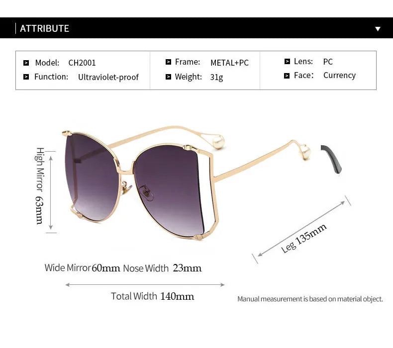 Fashion Model Ocean Yellow Square Sunglasses Women Luxury Brand Oversized Shades Pearl Chic Sun Glasses For Female Men Oculos