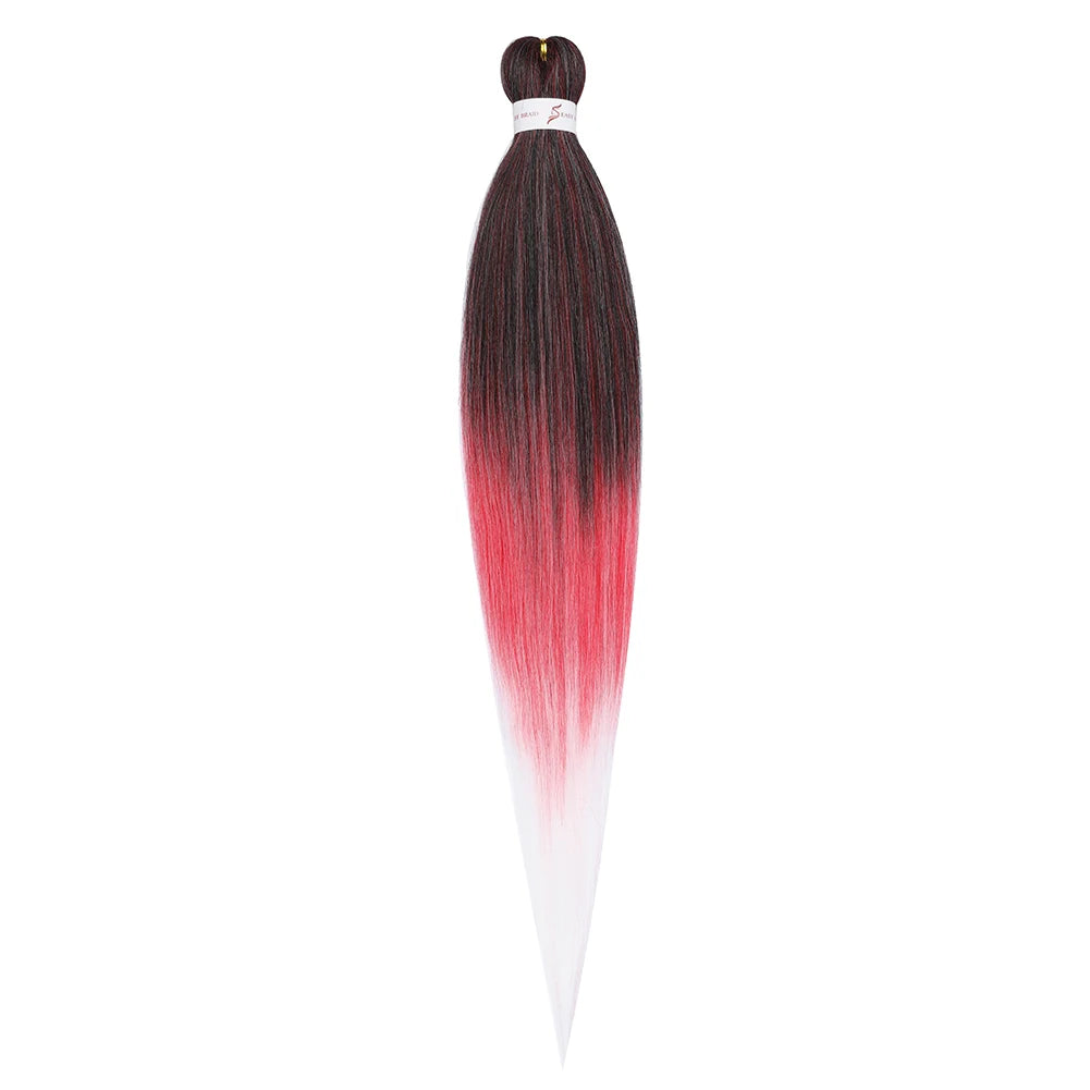 Pre-stretched Braids Synthetic Hair Professional Itch Free Hot Water Setting Fiber 30'' Ombre Yaki Texture Braid Hair Extensions
