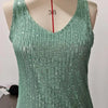 Women's Summer New Item Solid Color Fashion Sequin Light Mature Sexy V-neck Sleeveless Camisole Vest Pullover Top