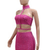 Sexy halter rhinestone mini summer dress women elegant bodycon night club party dresses woman short evening dresses vestidos HL
