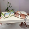 KAMMPT Rhinestone Shine Brand Design Sunglasses Fashion Women Grey Sun Glasses Trendy Decoration Sun Shades for Party Driving