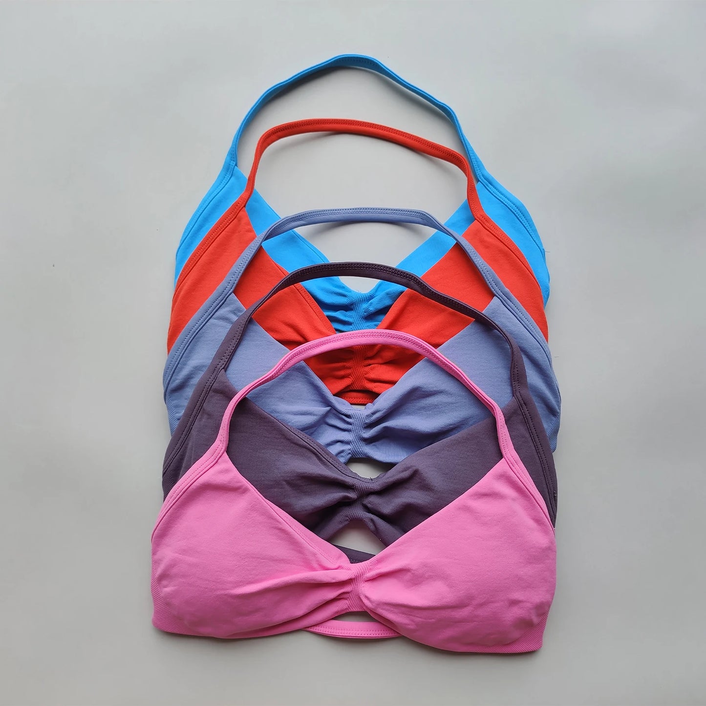 Impact Sports Bra Strappy Backless Yoga Gym Bra Removable Cups Women Workout Clothing Gym Top Halter Sport Bras